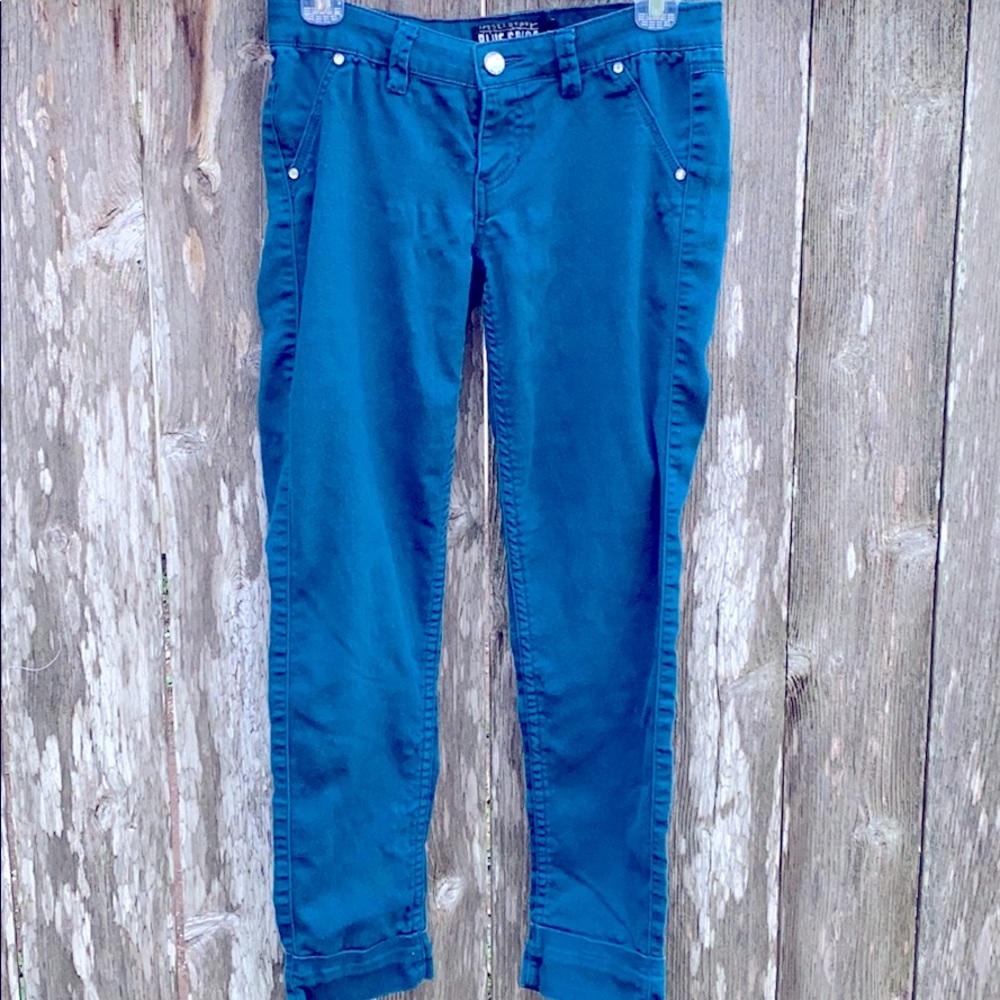 Blue Spice Cropped Teal Jeans